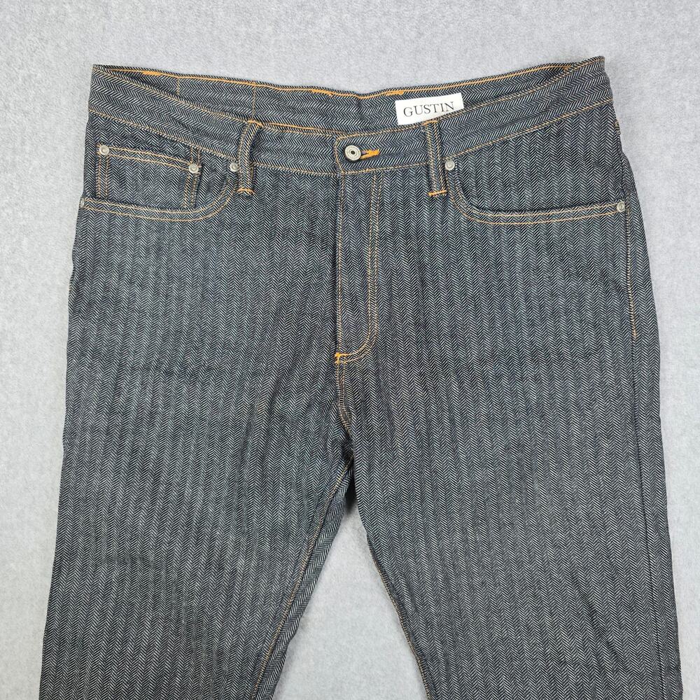 Gustin Mens 38x30 Button Fly 562 Herringbone Jeans - Picture 6 of 16